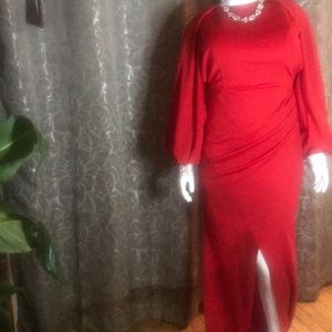 Fashion Nova red backless gown